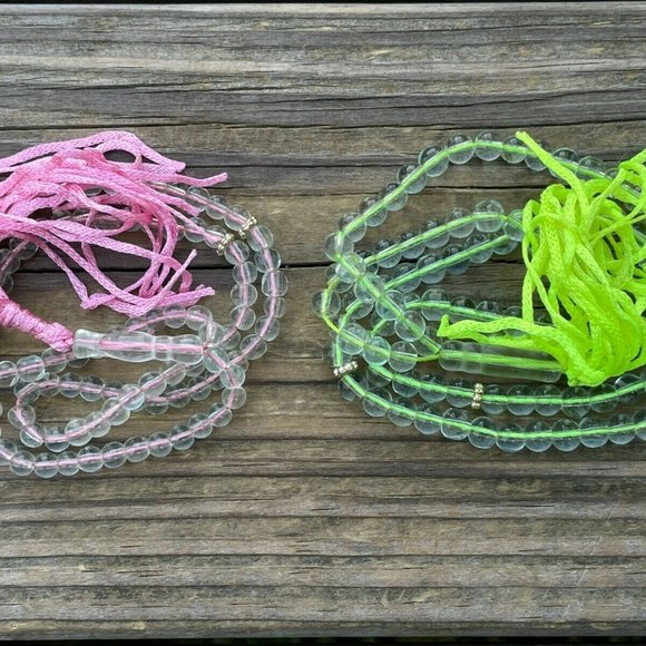 Lot of 2 Prayer Beads Plastic Green/Pink Religious Islamic Beads Tasbeeh New - Picture 8 of 9